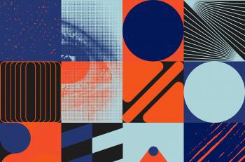 Redesign Abstract graphic collage of geometric shapes