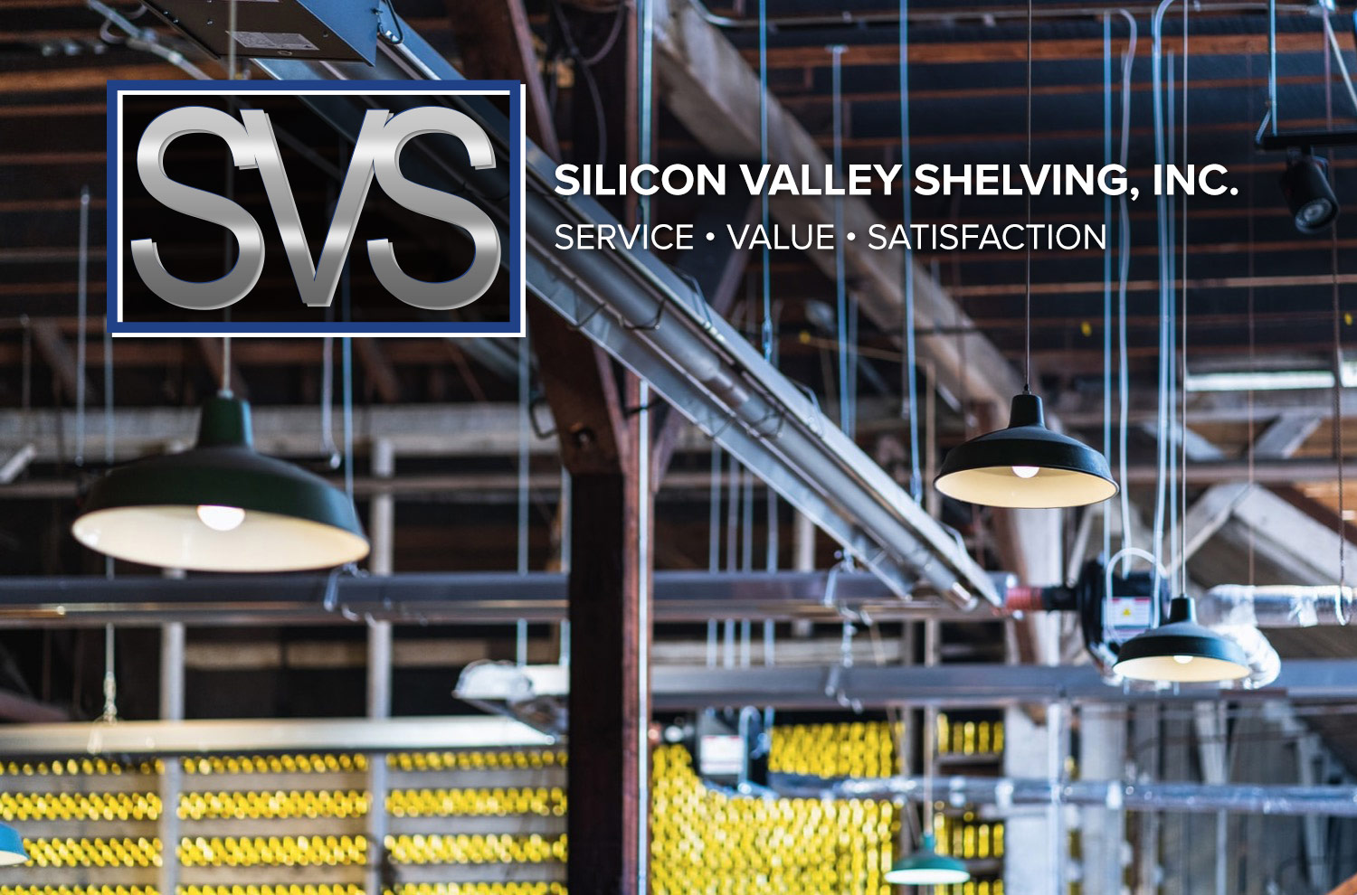 SVS Shelving Blog Title Image A warehouse with SVS logo