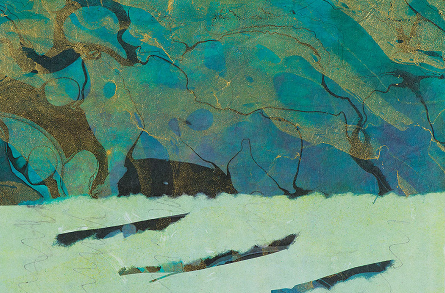 Sea Life 3 Blue and green abstract artwork